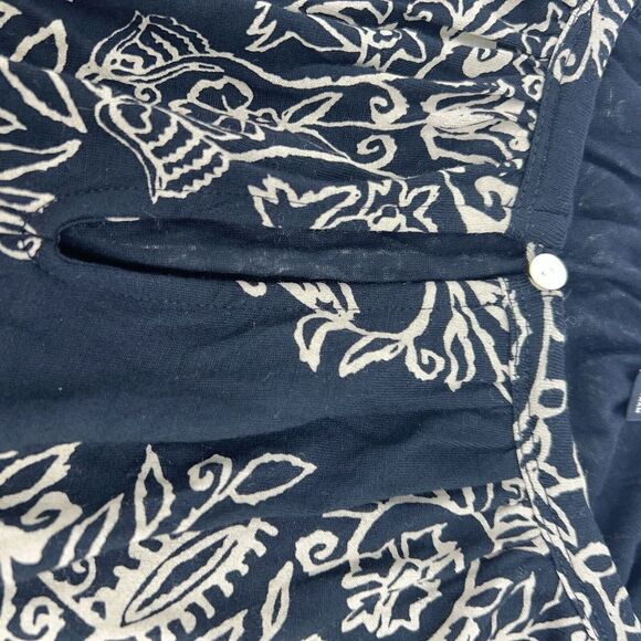 Lucky Brand Top Plus Size 3X Black Tan Floral Peasant Boho 3/4 Sleeves Stretchy - Picture 3 of 5